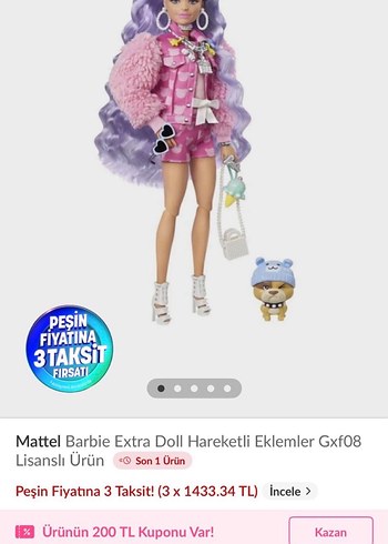  Beden Barbie ekstra doll hareketli eklem bebek