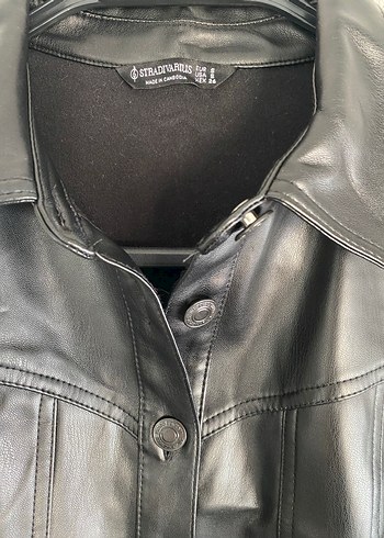 Düğmeli Siyah Deri Midi Elbise - Görsel 3