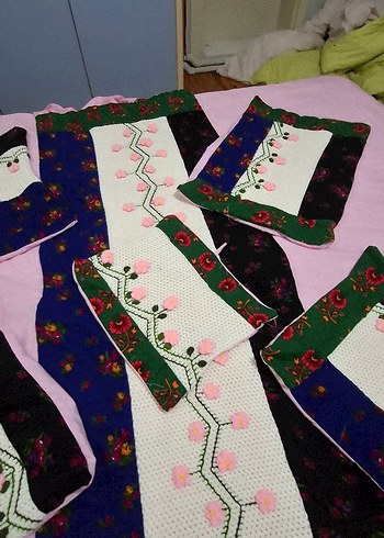 Nakışlı Pembe Pastel Yatak Örtüsü - Görsel 16