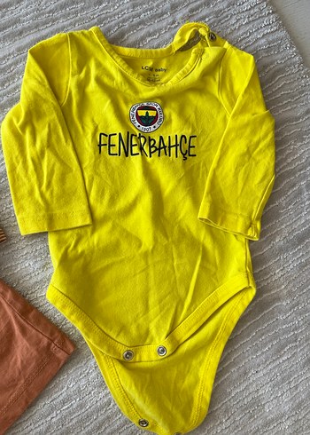 Yenidoğan Beden Sarı Uzun Kollu Fenerbahçe Bebek Body