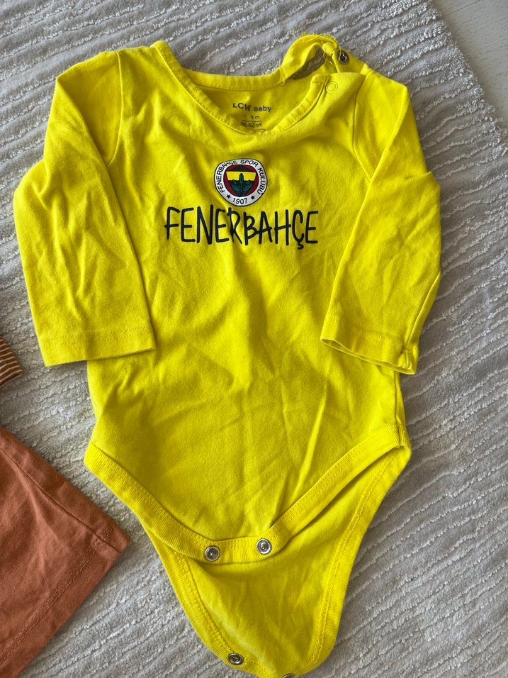 Sarı Uzun Kollu Fenerbahçe Bebek Body - Görsel 3