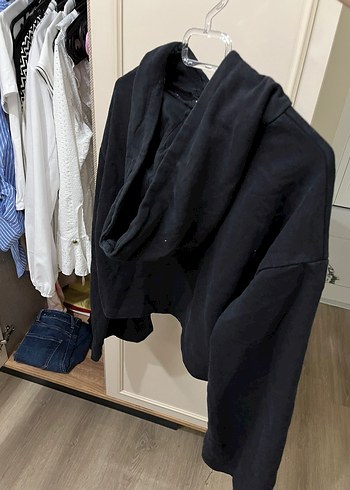 Diğer Siyah Kapüşonlu Kadın Sweatshirt