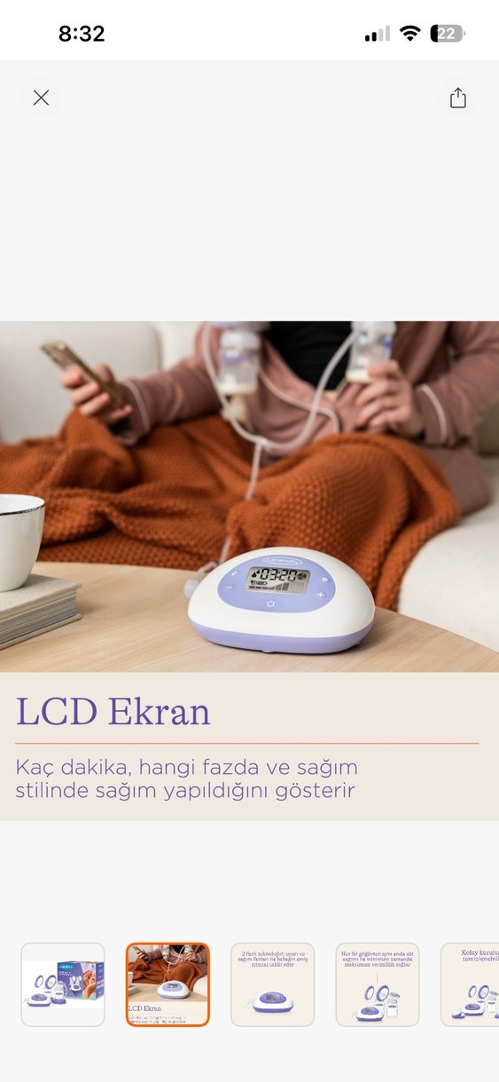 Lansinoh Çiftli Elektrikli Göğüs Pompası Mor - Görsel 2