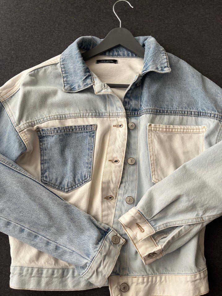 Kadın Mavi Batik Denim Ceket - Görsel 2