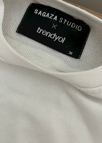 Sagaza Madrid Beyaz Uzun Kollu Baskılı Sweatshirt