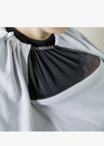 Babyjem Tüllü Pencereli Emzirme Örtüsü Gri - Görsel 2