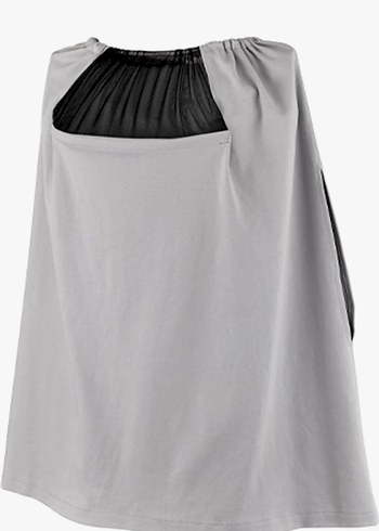 Babyjem Tüllü Pencereli Emzirme Örtüsü Gri - Görsel 4