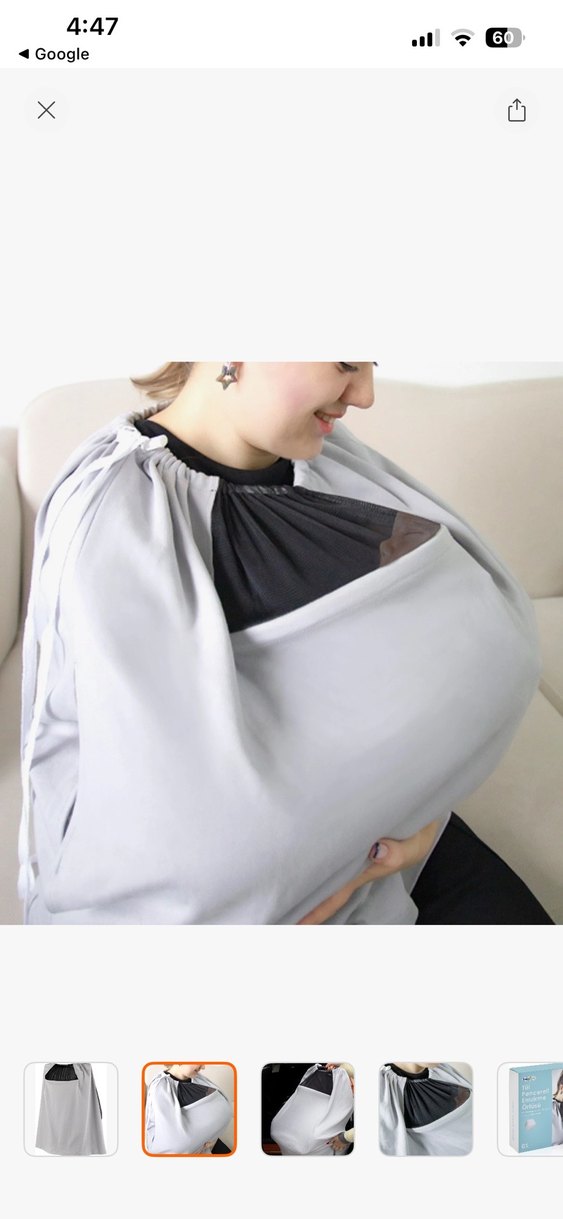 Babyjem Tüllü Pencereli Emzirme Örtüsü Gri - Görsel 3