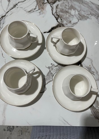 Beyaz Seramik 4'lü Fincan Takımı - Görsel 2