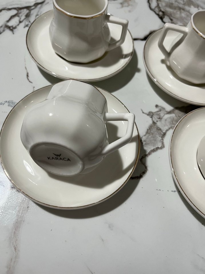 Beyaz Seramik 4'lü Fincan Takımı - Görsel 3