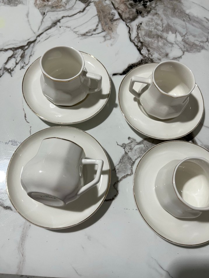 Beyaz Seramik 4'lü Fincan Takımı - Görsel 4