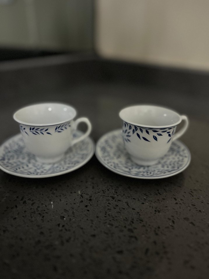 Mavi Desenli Porselen Fincan Takımı - Görsel 2