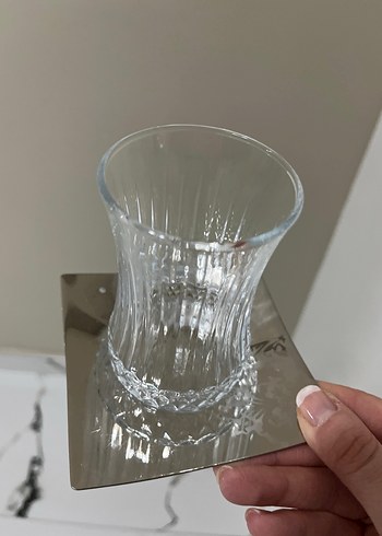 Gri Desenli Cam Bardak Takımı - Görsel 3