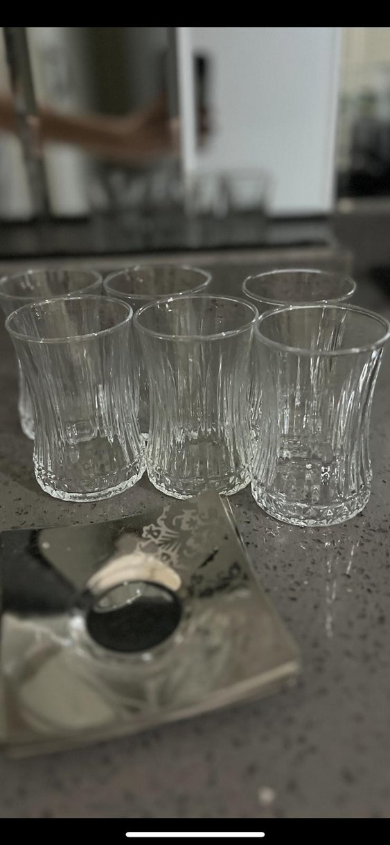 Gri Desenli Cam Bardak Takımı - Görsel 2