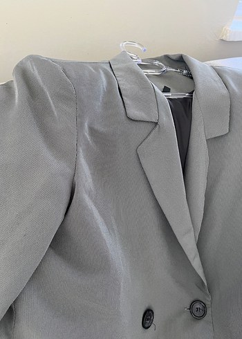 Trendyol & Milla Düğmeli Gri Kadın Blazer Ceket
