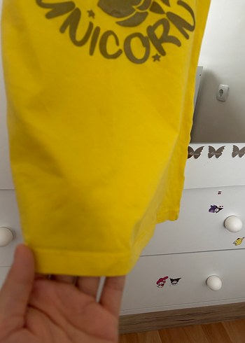 Kız Çocuk Sarı Baskılı Askılı Tişört - Görsel 3