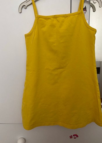 Kız Çocuk Sarı Baskılı Askılı Tişört - Görsel 4