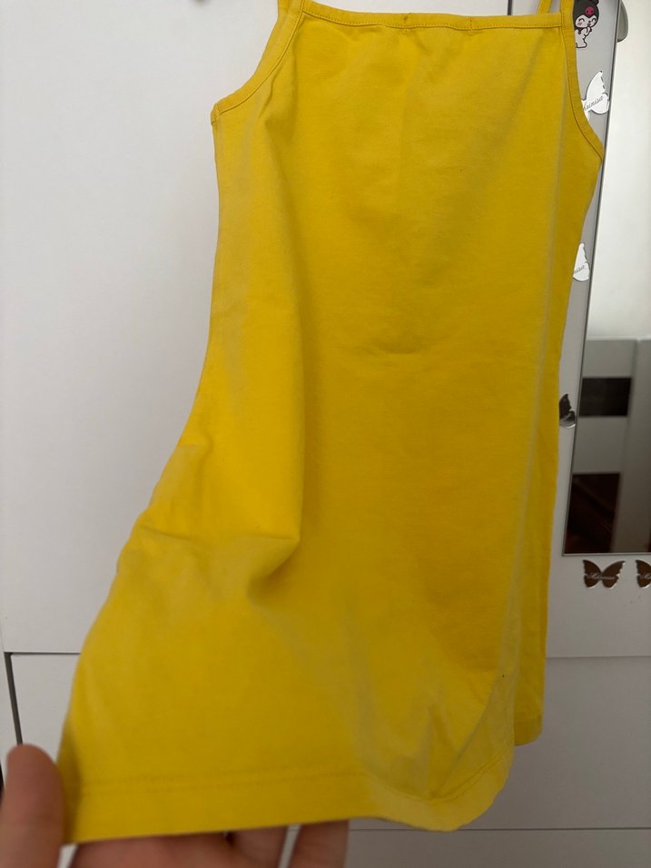 Kız Çocuk Sarı Baskılı Askılı Tişört - Görsel 5