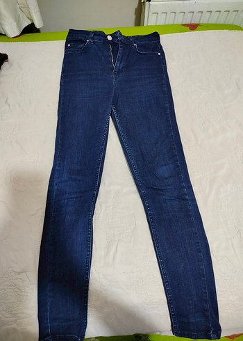 Düz Kesim Lacivert Kadın Denim Pantolon