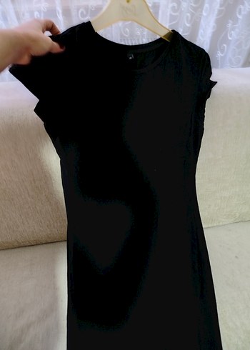 xs Beden siyah Renk Siyah Yüksek Yakalı Kalem Elbise