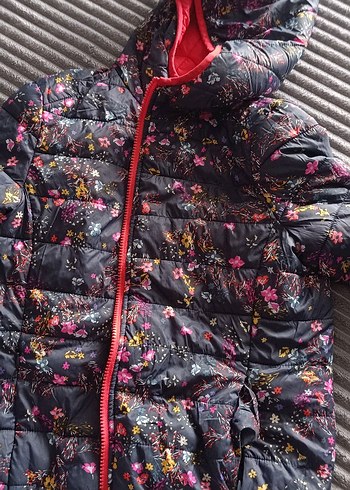 Kadın Kırmızı Fermuarlı Kapüşonlu mevsimlik Montu orjinal mavi - Görsel 2