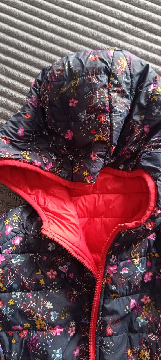 Kadın Kırmızı Fermuarlı Kapüşonlu mevsimlik Montu orjinal mavi - Görsel 3