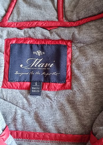 Kadın Kırmızı Fermuarlı ince Mont prjinal mavi - Görsel 3