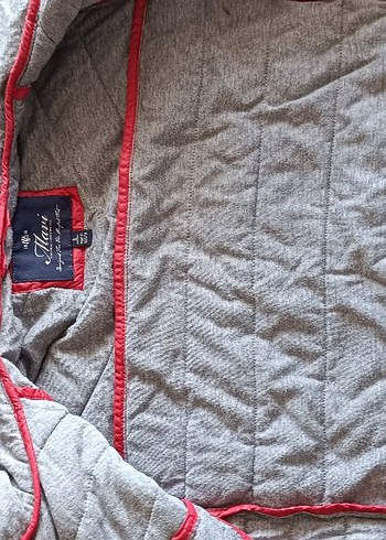 Kadın Kırmızı Fermuarlı ince Mont prjinal mavi - Görsel 4