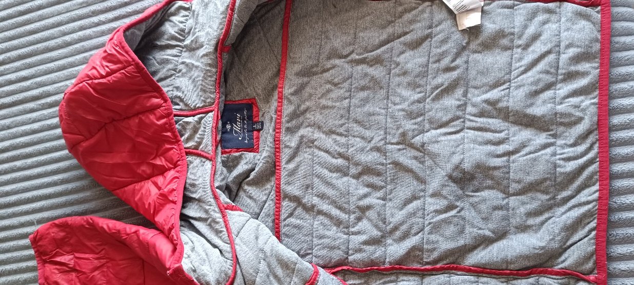 Kadın Kırmızı Fermuarlı ince Mont prjinal mavi - Görsel 4