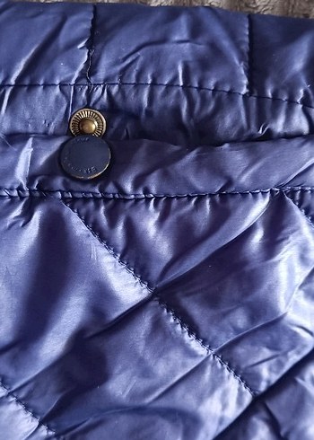 petrol mavi Kadın Kışlık Mont Fermuarlı - Görsel 2