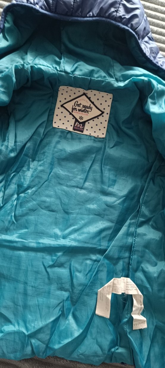 petrol mavi Kadın Kışlık Mont Fermuarlı - Görsel 3