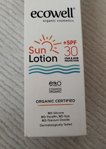 Ecowell SPF 30 Organik Güneş Losyonu