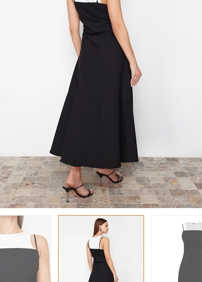 A kesim siyah elbise - Görsel 3