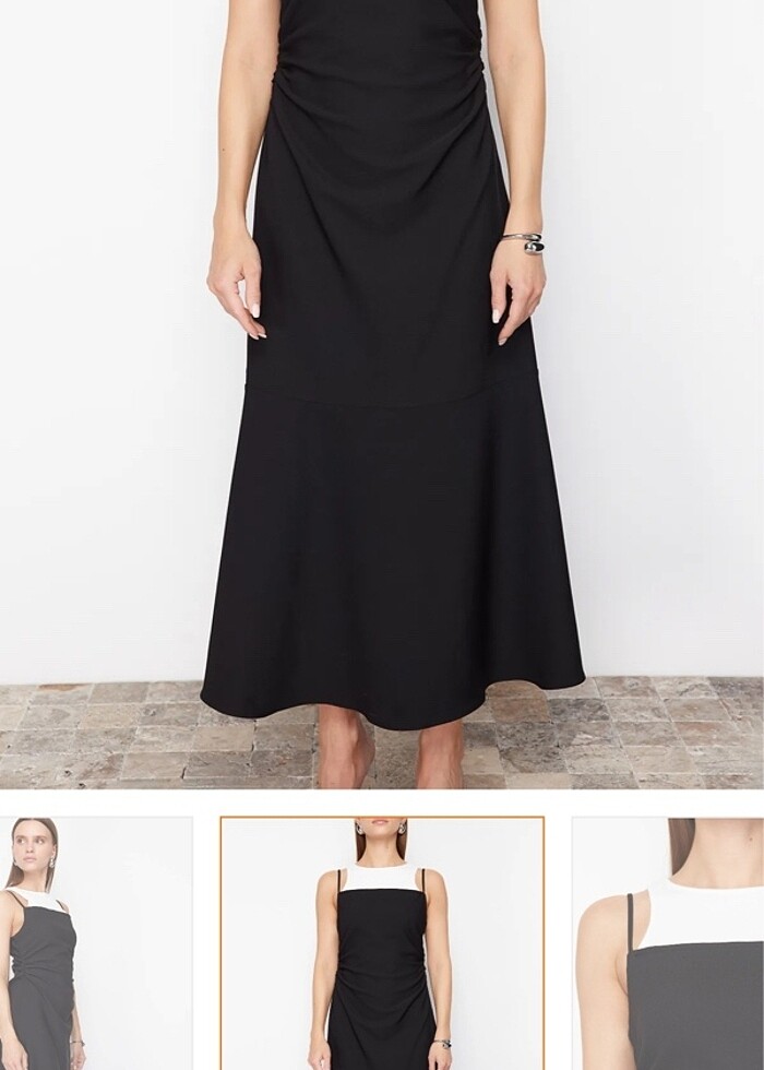 A kesim siyah elbise - Görsel 4