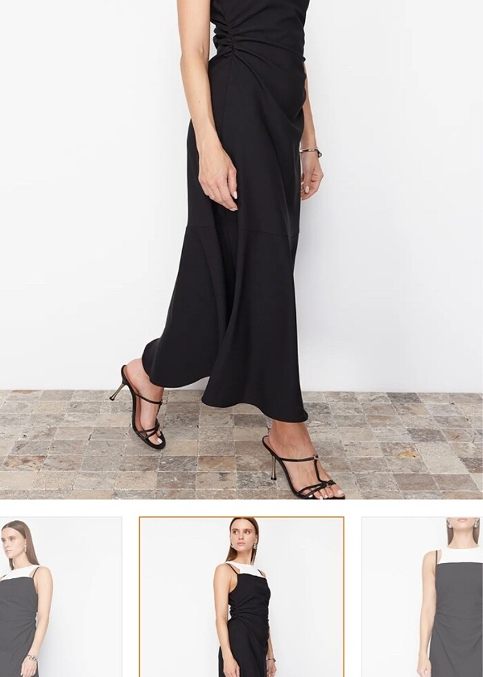 A kesim siyah elbise - Görsel 5