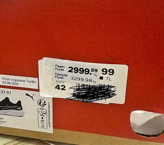 42 Beden siyah Renk Puma erkek spor Ayakkabı