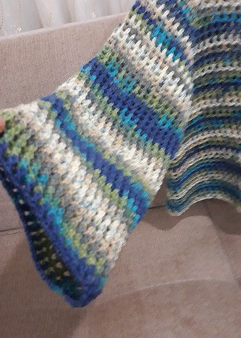 Bohem Çok Renkli Örgü Triko Kadın Kazak - Görsel 4