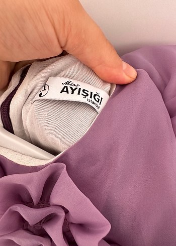 4 Yaş Beden Mor Tül Detaylı Kız Çocuk Elbise