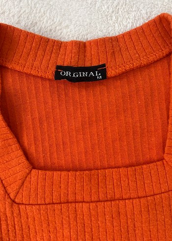 Kadın Turuncu Triko Uzun Kollu Kazak - Görsel 4