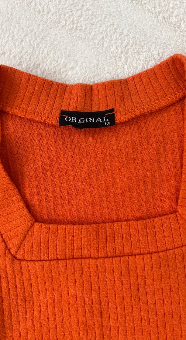 Kadın Turuncu Triko Uzun Kollu Kazak - Görsel 4