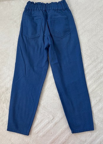 Mavi yüksek bel Kadın Denim Pantolon - Görsel 4