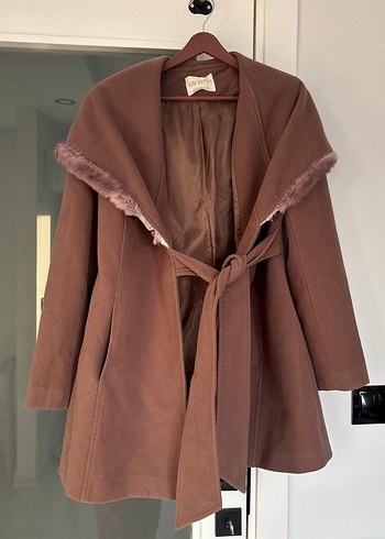 Vizon renk Kürklü Kaban - Görsel 6