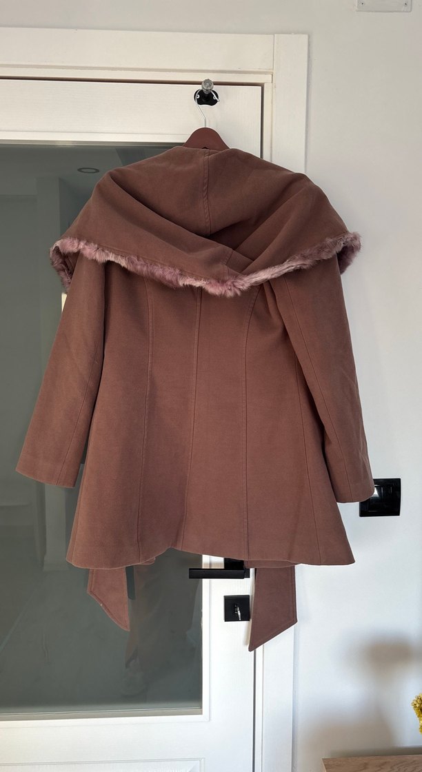 Vizon renk Kürklü Kaban - Görsel 4