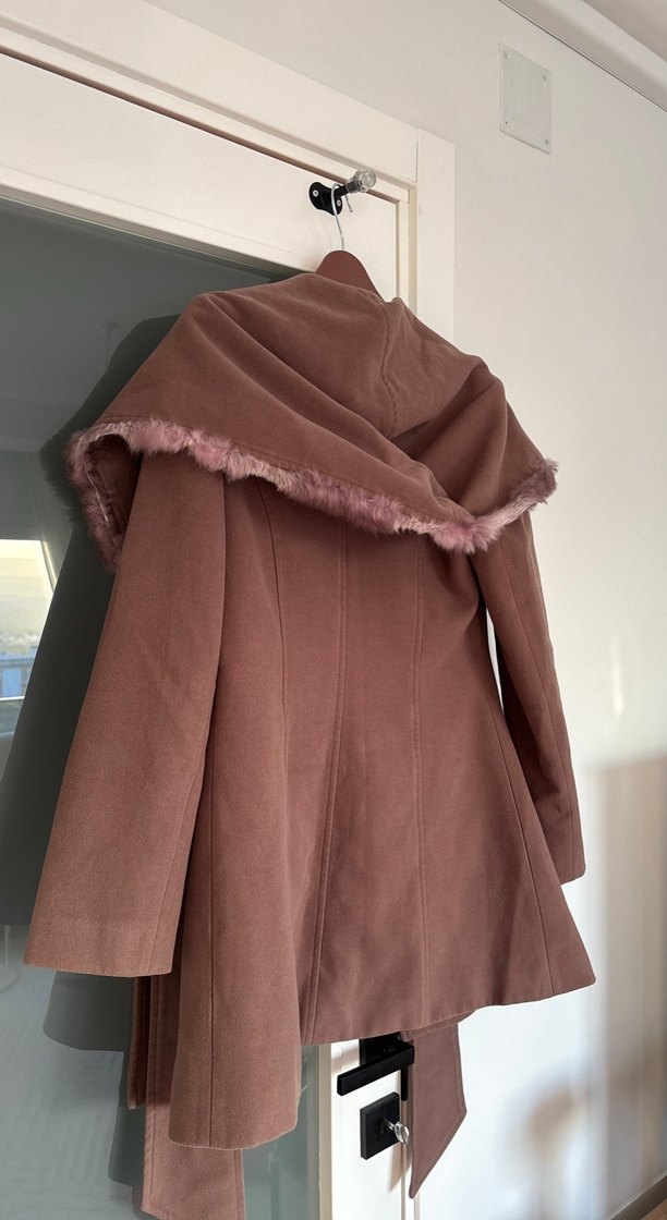 Vizon renk Kürklü Kaban - Görsel 5