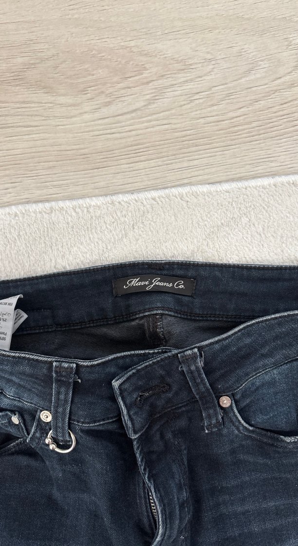 Kadın detaylı Lacivert Denim Jean - Görsel 4