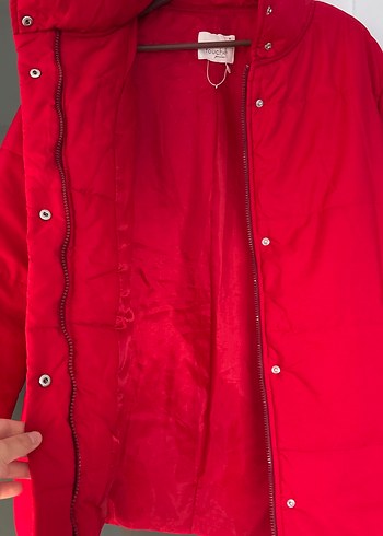 Kırmızı Kadın Mont - Görsel 4