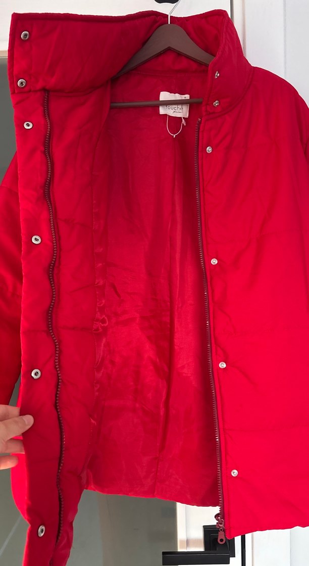 Kırmızı Kadın Mont - Görsel 4