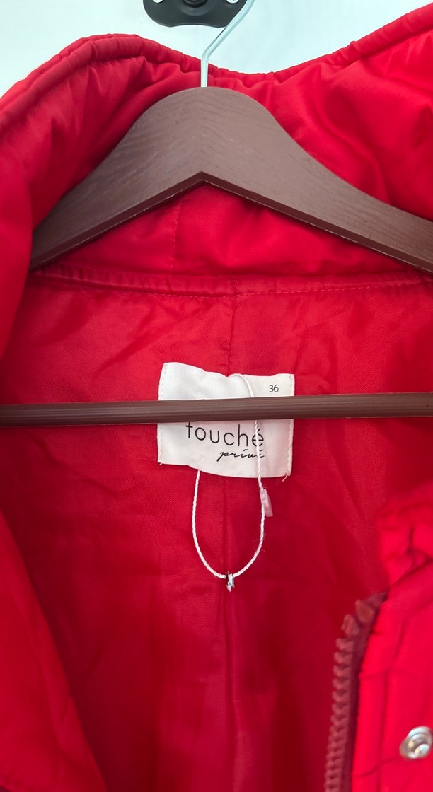 Kırmızı Kadın Mont - Görsel 3