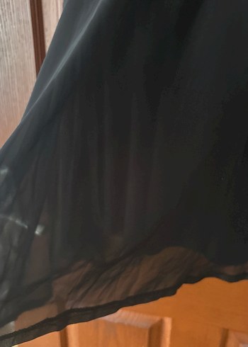 Siyah tüllü Kolsuz Elbise - Görsel 7