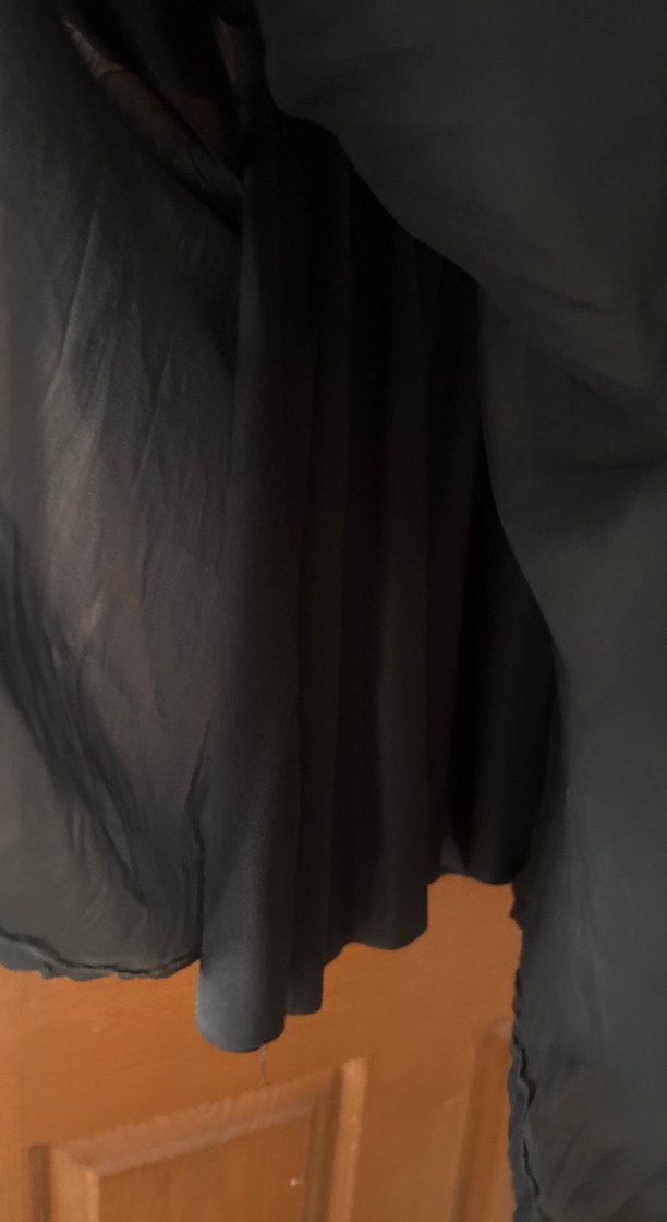 Siyah tüllü Kolsuz Elbise - Görsel 3